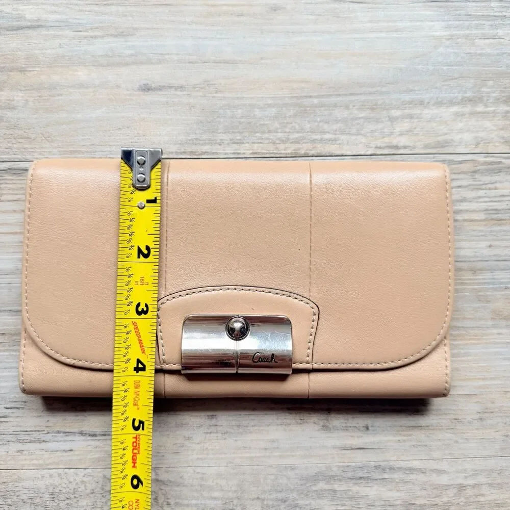 Vintage Coach Kristin Leather Wallet Tan Buttery Soft Leather Turnlock Flap Y2K